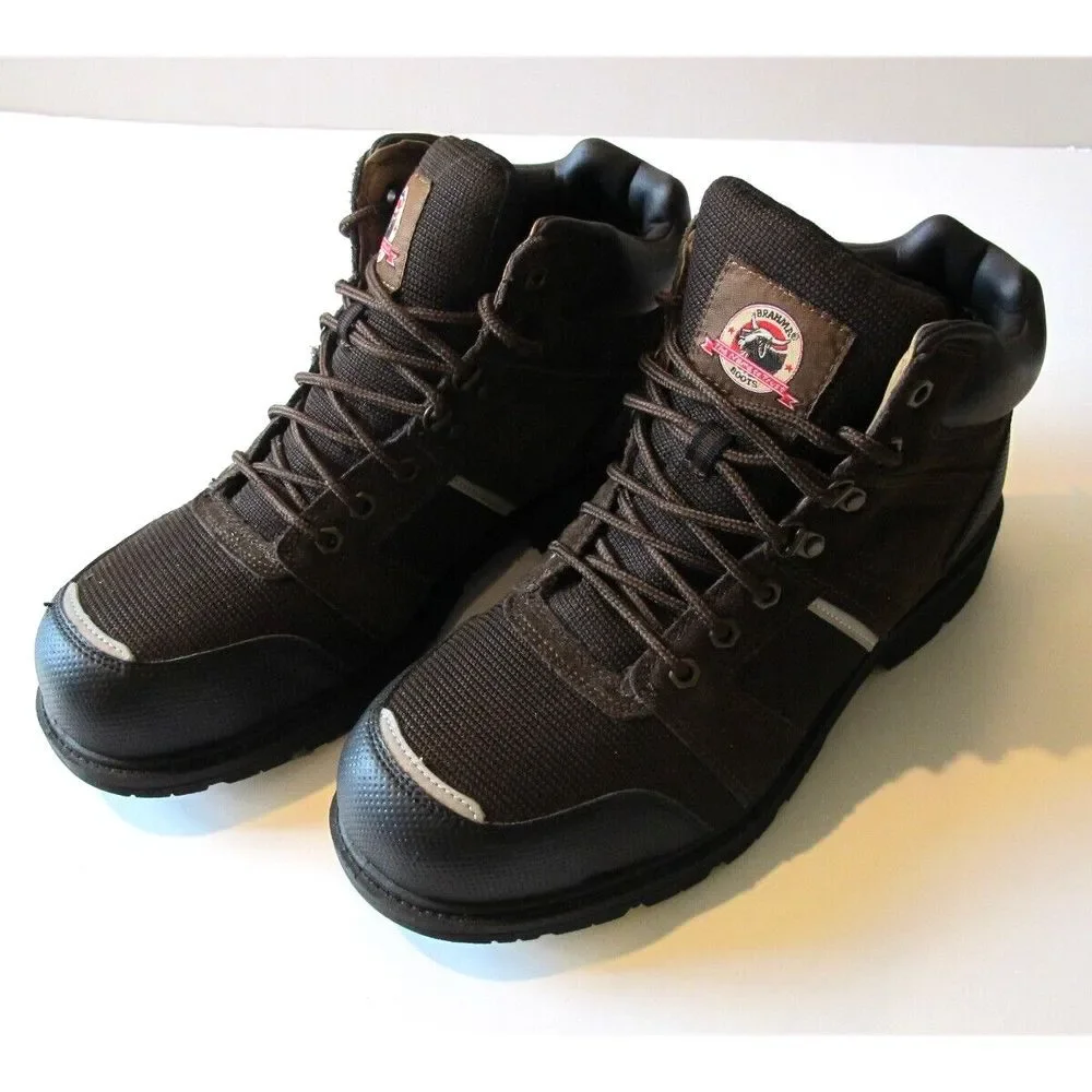 Brahma Men's Steel Toe Work Safety Boots Brown ASTM F2413-11 Size‎ 13